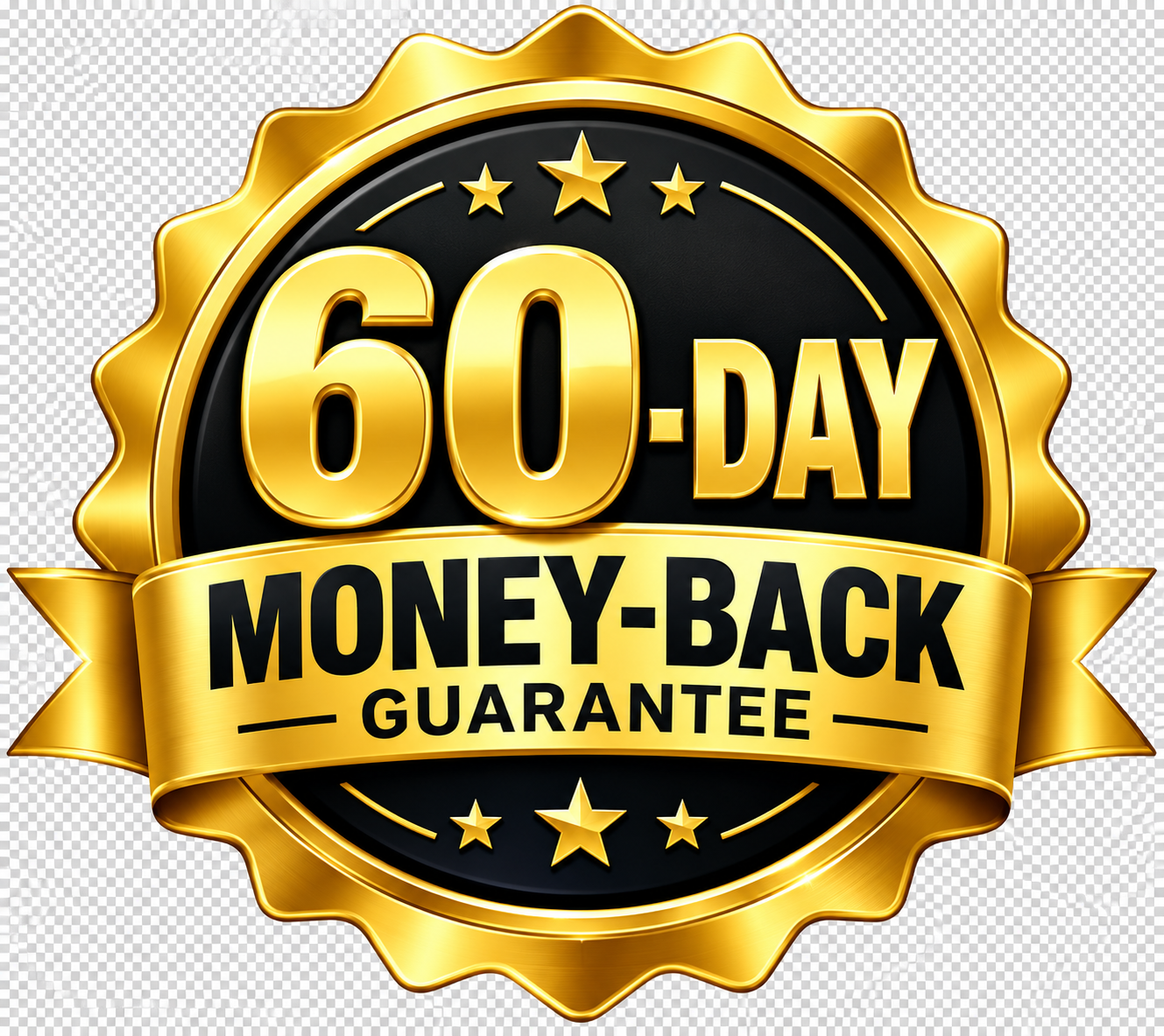 60-day money-back guarantee seal